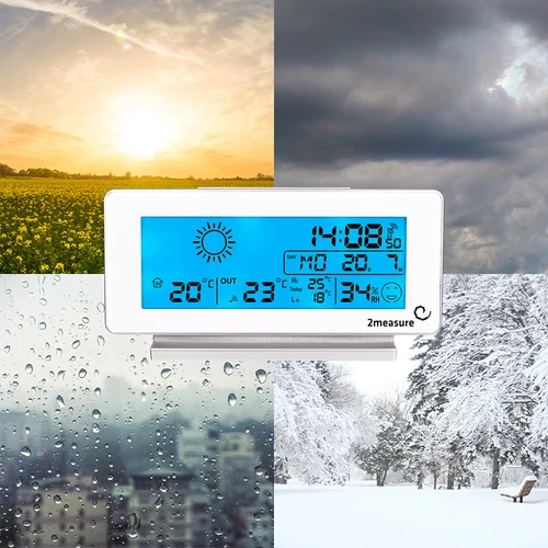 Meteorologická stanica RCC, DCF – elektronická, bezdrôtová, podsvietený senzor, biela - 17