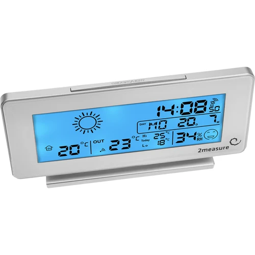 Meteorologická stanica RCC, DCF – elektronická, bezdrôtová, podsvietený senzor, biela - 3