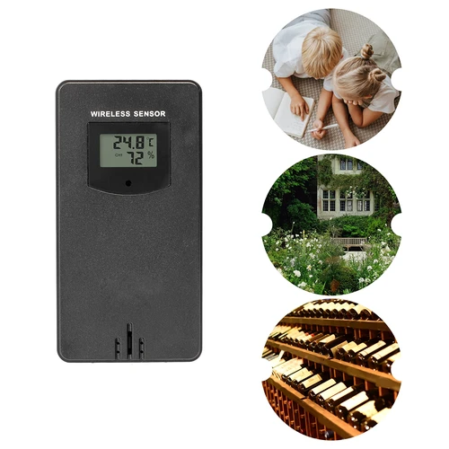 Meteorologická stanica RCC, DCF – elektronická, podsvietená, bezdrôtová, senzor, čierna - 20
