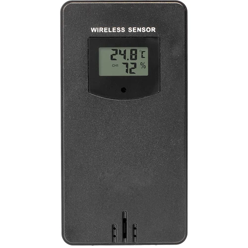 Meteorologická stanica RCC, DCF – elektronická, podsvietená, bezdrôtová, senzor, čierna - 8