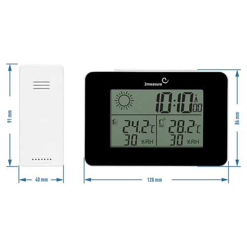 Meteorologická stanica RCC – elektronická, bezdrôtová, podsvietený senzor, čierna - 12