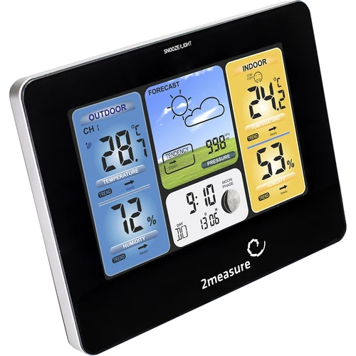 Meteorologická stanica RCC – elektronická, podsvietená, bezdrôtová, senzor, čierna - 6