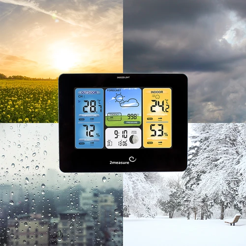 Meteorologická stanica RCC – elektronická, podsvietená, bezdrôtová, senzor, čierna - 18