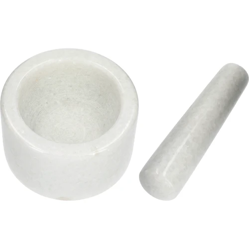 Mramorový kuchynský mažiar, biely, fi 10 cm - 6