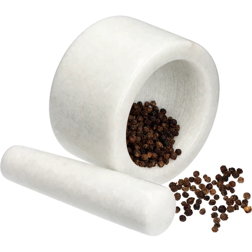 Mramorový kuchynský mažiar, biely, fi 10 cm - 9