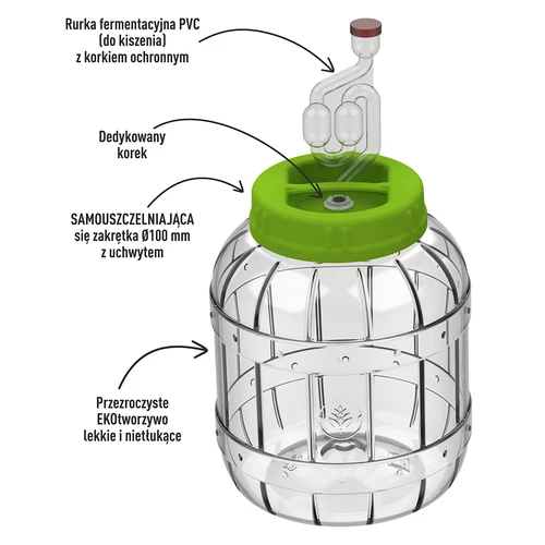 Nerozbitná nádoba na kvasenie, 3 L - 2