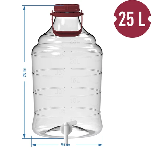 Nerozbitný balón 25 L s držadlom a kohútikom - 12