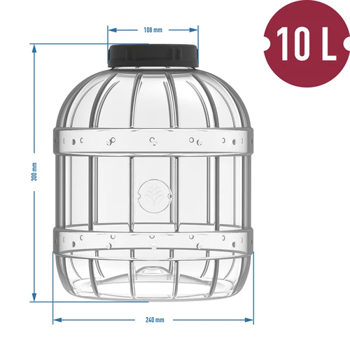 Nerozbitný, viacúčelový pohár s čiernym viečkom, 10L - 3