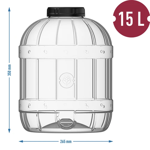 Nerozbitný, viacúčelový pohár s čiernym viečkom, 15L - 5