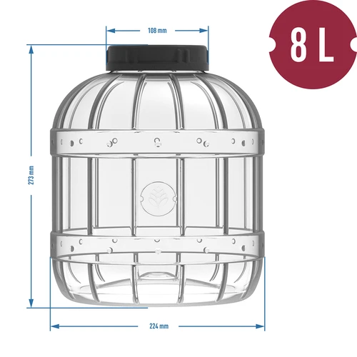 Nerozbitný, viacúčelový pohár s čiernym viečkom, 8L - 3
