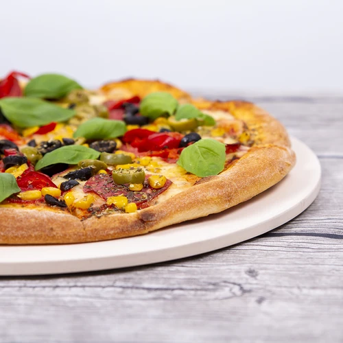 Okrúhly kameň na pizzu, vyrobený z kordieritu, priemer 33 cm - 19