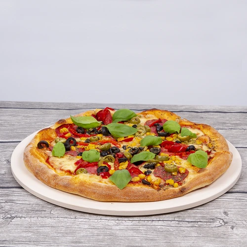 Okrúhly kameň na pizzu, vyrobený z kordieritu, priemer 33 cm - 18