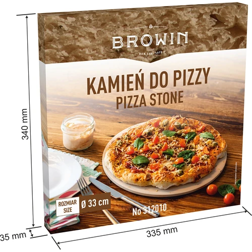 Okrúhly kameň na pizzu, vyrobený z kordieritu, priemer 33 cm - 8