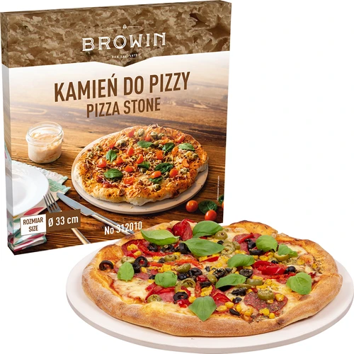 Okrúhly kameň na pizzu, vyrobený z kordieritu, priemer 33 cm - 6