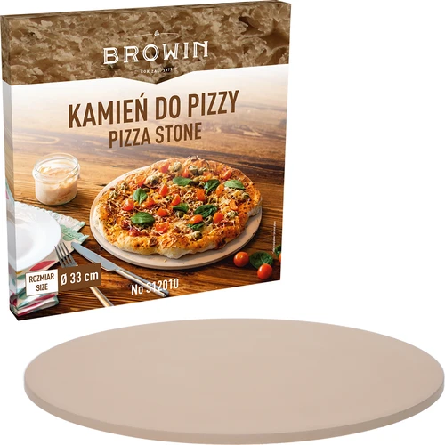 Okrúhly kameň na pizzu, vyrobený z kordieritu, priemer 33 cm - 5