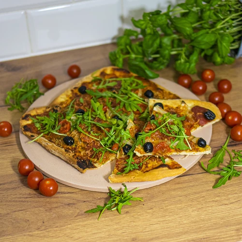 Okrúhly kameň na pizzu, vyrobený z kordieritu, priemer 33 cm - 12