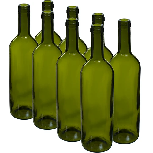 Olivová fľaša na víno 0,75 L - balenie 8 ks