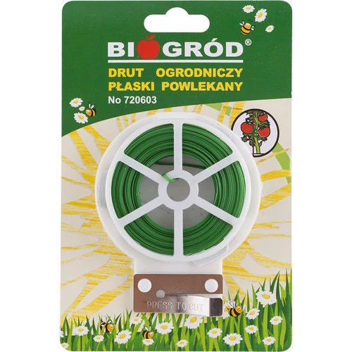 Plochý záhradný drôt, povlečený PVC 50m x 2mm - 3