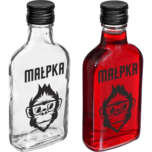Fľaša – ploskačka 200 ml so skrutkovacím uzáverom, potlač „Opica“, 1 ks - 2