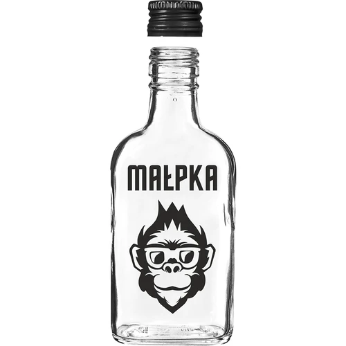 Fľaša – ploskačka 200 ml so skrutkovacím uzáverom, potlač „Opica“, 1 ks - 3