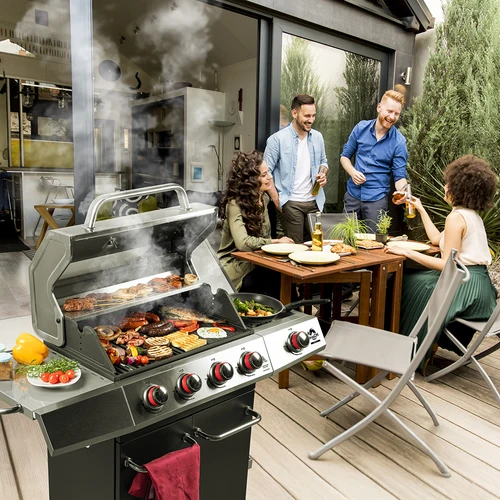 Plynový gril dragON BBQ101, 11,7 kW, čierno-strieborný - 3