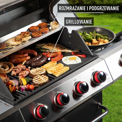 Plynový gril dragON BBQ101, 11,7 kW, čierno-strieborný - 6