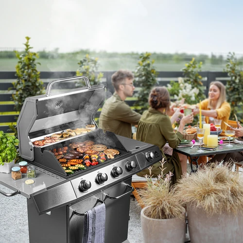 Plynový gril dragON BBQ201, 18,8 kW, strieborný - 3