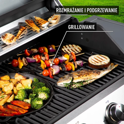 Plynový gril dragON BBQ201, 18,8 kW, strieborný - 6