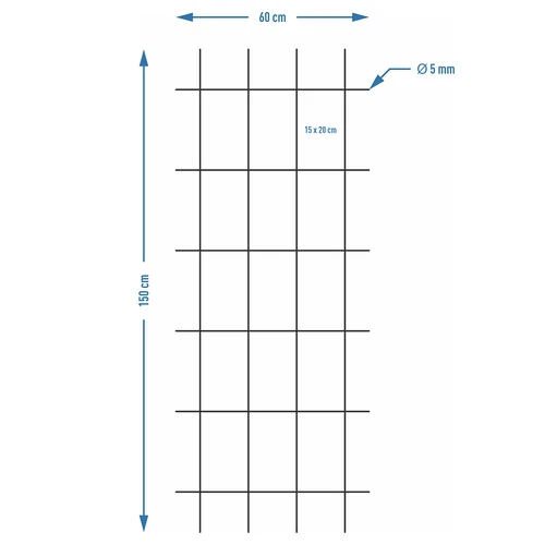 Podpera pre rastliny - mriežka (150cm x 60cm) 3 kusy - 7