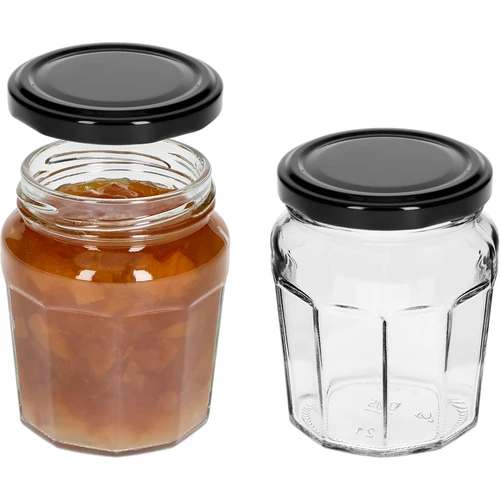 Pohár Konfitura 230ml s čiernym viečkom fi63/4 - 6ks - 5