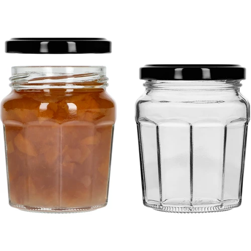 Pohár Konfitura 230ml s čiernym viečkom fi63/4 - 6ks - 6