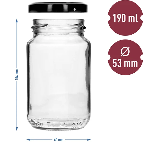 Pohár TO 190ml s farebným viečkom fi 53 - 8 ks. - 8