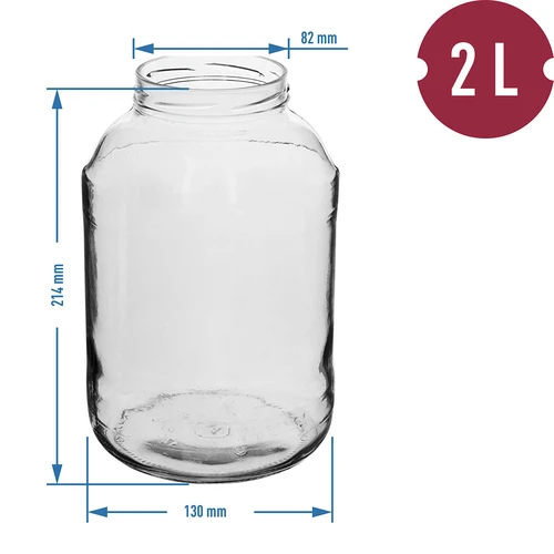 Pohár TO 2 L, fi 82/6 s farebným viečkom + kliešte - 2