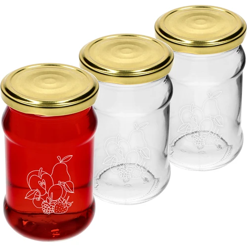 Pohár TO 300ml s potlačou - mix ovocia a viečkom fi66/4 - 3 ks.