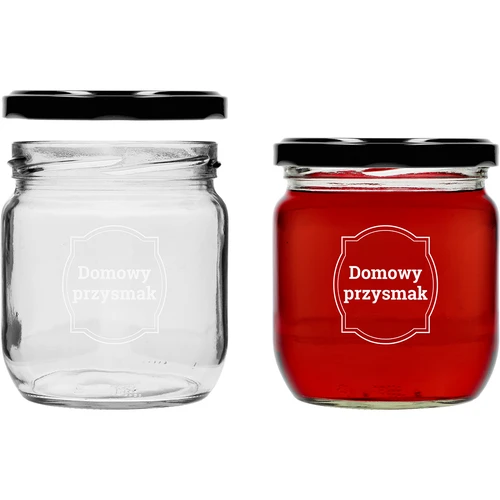 Pohár TO 425ml s potlačou „Domáca pochúťka” a čiernym viečkom fi 82 - 3ks. - 4