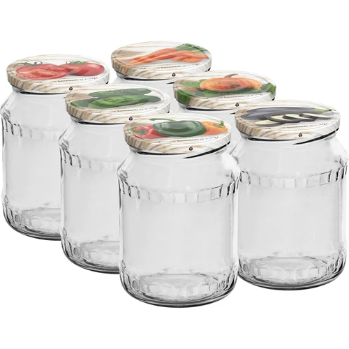 Pohár TO 720 ml s farebným viečkom fi 82/6 - 6 ks.