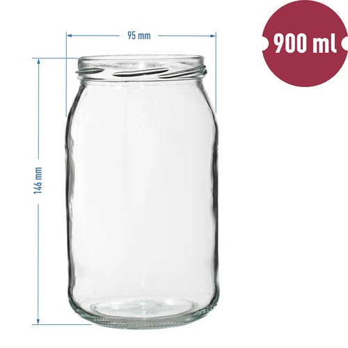Pohár TO 900 ml s farebným viečkom fi82/6 - 6 ks. - 2