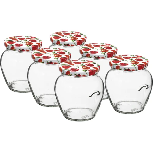 Pohár TO Amfora 580 ml s farebným viečkom fi82/6-6ks.