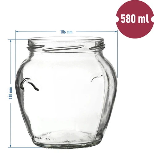 Pohár TO Amfora 580 ml s farebným viečkom fi82/6-6ks. - 6