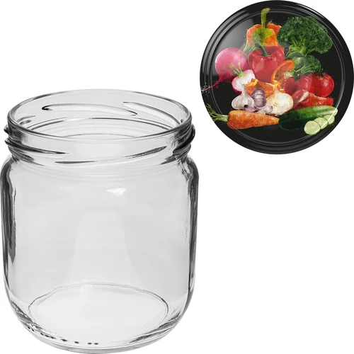 Pohár TO Gurken 425 ml s farebným viečkom fi 82/6 - 6 ks. - 5