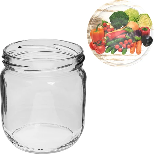 Pohár TO Gurken 425 ml s farebným viečkom fi 82/6 - 6 ks. - 6
