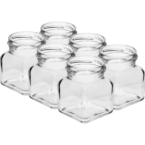 Pohár twist off 120ml - Štyri rohy fi 53 s čiernym viečkom, 6ks - 3