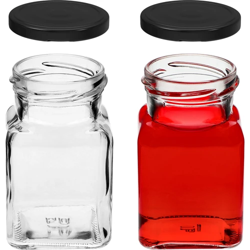 Pohár twist off 150ml Štyri rohy fi 53 s čiernym viečkom, 6 ks. - 5
