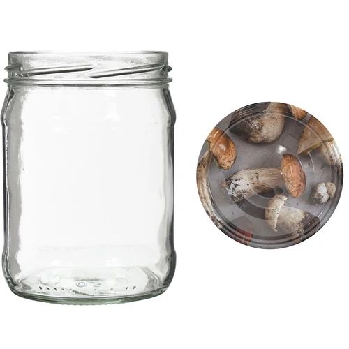 Pohár twist off 500 ml s farebným viečkom fi82/6 - 6ks. - 8