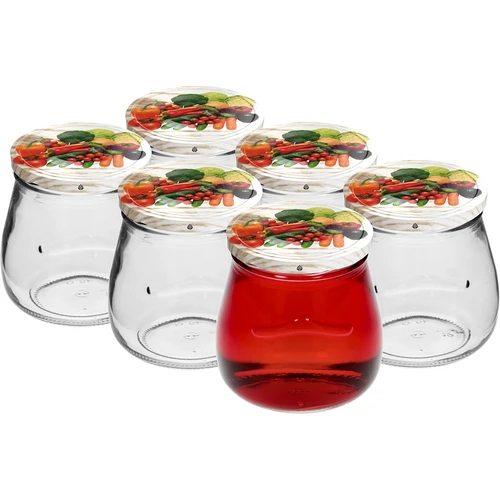 Pohár twist-off 500ml "Obrátená Amfora" s farebným viečkom fi 82/6, 6 ks. - 3