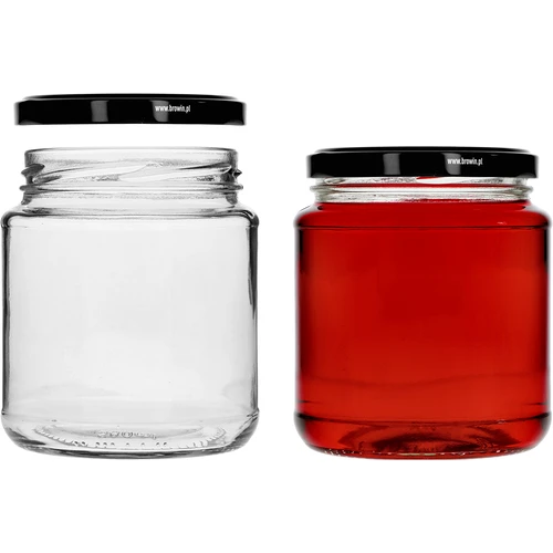 Pohár twist-off, hrubáčik 580ml s čiernym viečkom fi 82/6, 6 ks. - 3