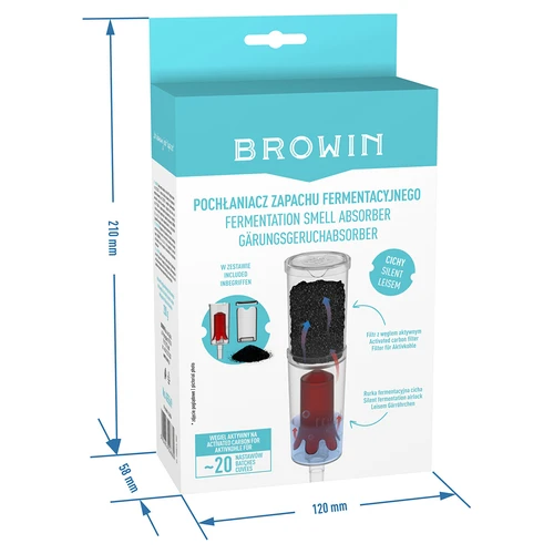 Pohlcovač fermentačného zápachu + tichá kvasná trubica + kokosové aktívne uhlie 200 g - 7