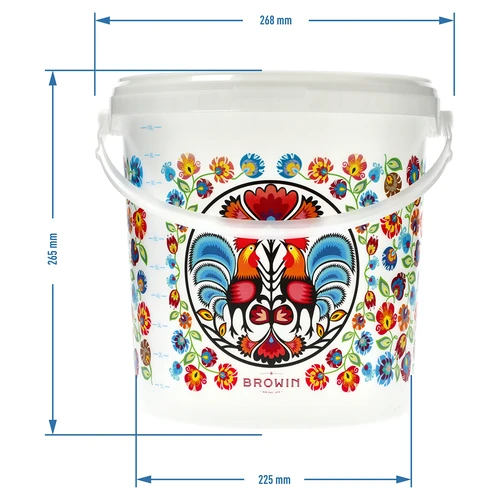 Potravinové vedro GWIOZDA - s vekom, 10 L - 6