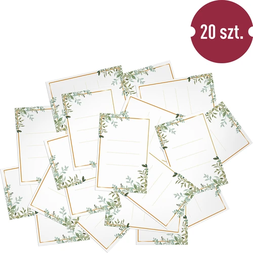 Samolepiace etikety 60 x 90 mm na fľaše, poháre, darčeky s kvetinovým vzorom - 20 ks. - 3