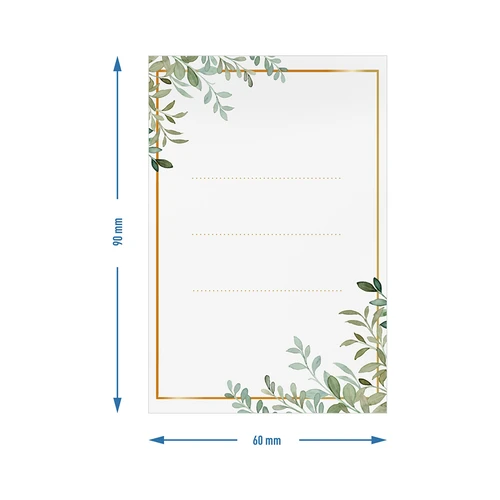 Samolepiace etikety 60 x 90 mm na fľaše, poháre, darčeky s kvetinovým vzorom - 20 ks. - 4